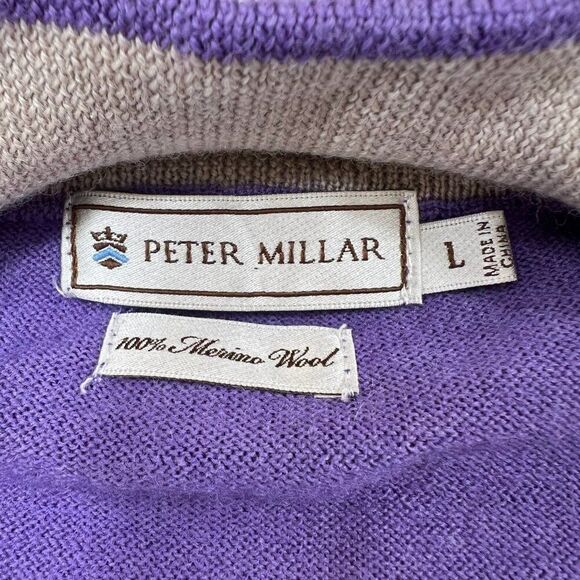 Peter Millar Men's Half-Zip Merino Wool Pullover Sweater Canterbury Golf Size L - Picture 5 of 10